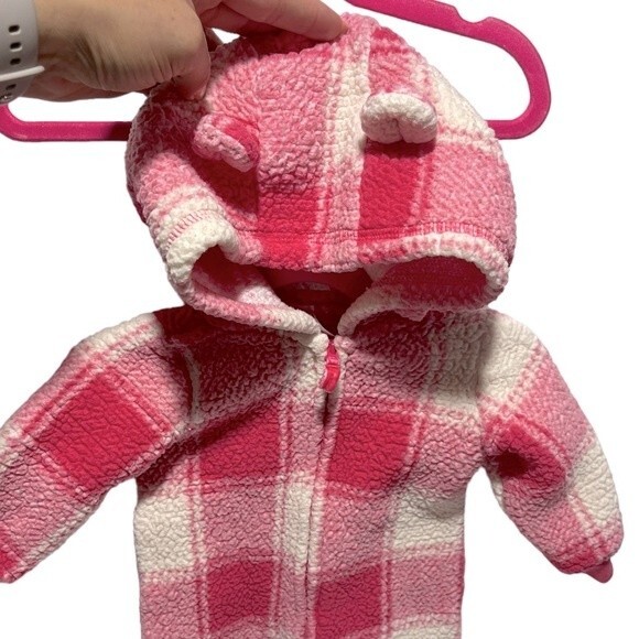 Carter’s Baby Hooded Sherpa Jumpsuit, 6 Months - Picture 3 of 8